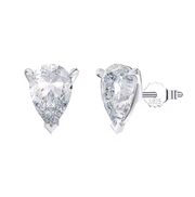 Paire de boucles Goutte Divine en moissanite, finition dorée, sur fond ivoire