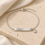 Bracelet gravable couronne acier NILAYA JADE