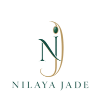 Logo officiel NILAYA JADE avec monogramme NJ, lune dorée et jade vert